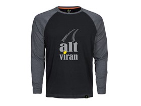 Langarm T-Shirt "alt viran" in schwarz/grau S